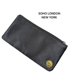 SOHO LONDON NEW YORK | Cosmetic Bag Pouch | Black | Zip Closure